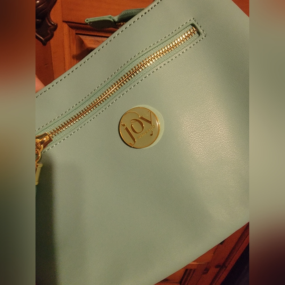 NWT Light Teal Blue RFID Crossbody Bag Joy Mangano - Picture 2 of 6